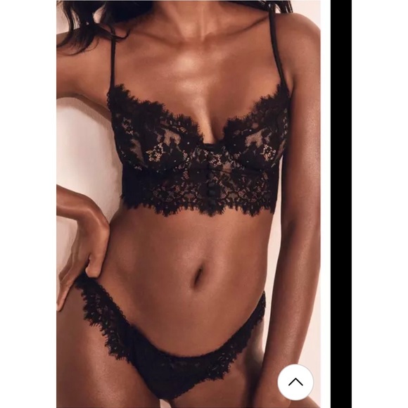 NWOT Sexy Lingerie Underwear Set Eyelash Lace Bralette Bra & Panty Sz L & XL - Picture 4 of 4